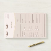 Elegant beige and gold Lash Client Post-it® Notes (Op bureau)