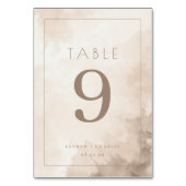 Elegant Beige Aquarel Tafelnummer (Achterkant)
