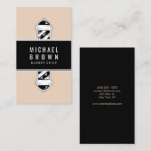 Elegant Beige Barber shop Pole Visitekaartje (Voorkant / Achterkant)
