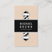 Elegant Beige Barber shop Pole Visitekaartje (Voorkant)