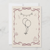 "Elegant Beige Birthday Party Invite" Kaart (Achterkant)