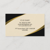 Elegant Beige, Black & Golden Visitekaartje (Achterkant)