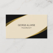 Elegant Beige, Black & Golden Visitekaartje (Voorkant)