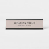 Elegant beige Black Professional, eenvoudig en een Bureau Naambordje (Voorkant)