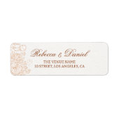 Elegant Beige Bloem Retouradreslabel Minimaal Etiket (Voorkant)