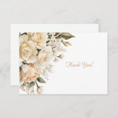 Elegant Beige Bloemen Boeket Flat Notitiekaartje (Voorkant / Achterkant)