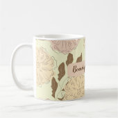 Elegant Beige Bloemen Patroon Mooie Mama Koffiemok (Links)