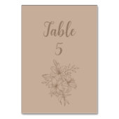 Elegant Beige Bloemendesign Bruiloft Kaart (Achterkant)