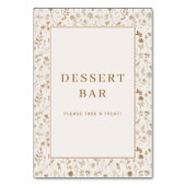 Elegant Beige Bloemendessertbarbord Kaart (Achterkant)