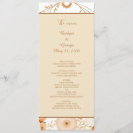 Elegant Beige Bloemenrand menu & programma