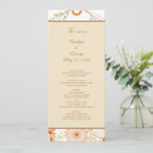 Elegant Beige Bloemenrand menu & programma (Staand voorkant)