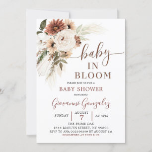 Elegant Beige Boho Baby in het Baby shower Bloom Kaart
