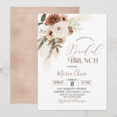 Elegant Beige Boho Pampas Grass Bridal Brunch Kaart (Voorkant / Achterkant)