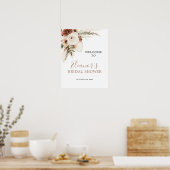 Elegant Beige Boho Pampas Grass Welkom Sign Poster (Keuken)