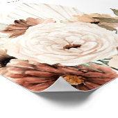 Elegant Beige Boho Pampasgras Liefde is Zoet Poster (Hoek)