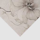 Elegant Beige Boho stijl bloemenpatroon Tissuepapier (Detail)