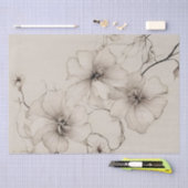 Elegant Beige Boho stijl bloemenpatroon Tissuepapier (Craft)