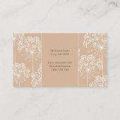 Elegant Beige Botanical Hair Stylist Visitekaartje (Achterkant)