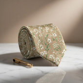 Elegant Beige Botanical Stropdas