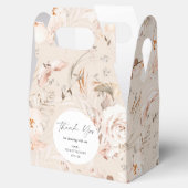 Elegant beige botanische bloementuinen bruiloft fa bedankdoosjes (Geopend)