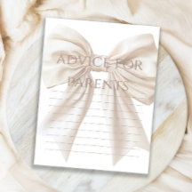 Elegant Beige Bow Baby shower Advies voor Ouders