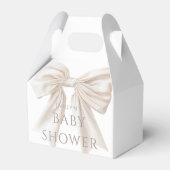 Elegant Beige Bow Genderneutraal Baby shower Bedankdoosjes (Achterkant)