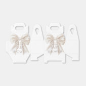 Elegant Beige Bow Genderneutraal Baby shower Bedankdoosjes (Uitgevouwen)