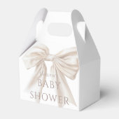 Elegant Beige Bow Genderneutraal Baby shower Bedankdoosjes (Voorkant Zijde)