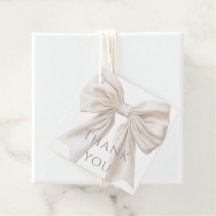 Elegant Beige Bow Genderneutraal Baby shower