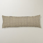 Elegant Beige & Brown Greek Pattern Body Pillow Lichaamskussen (Achterkant)