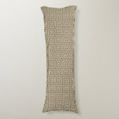 Elegant Beige & Brown Greek Pattern Body Pillow Lichaamskussen (Voorkant Verticaal)