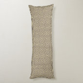 Elegant Beige & Brown Greek Pattern Body Pillow Lichaamskussen (Achterkant (Verticaal))
