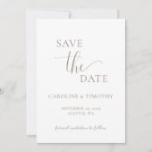 Elegant Beige Bruiloft Save The Date Kaart (Voorkant)