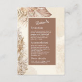 Elegant beige & bruin Boho Neutraal Huwelijk Informatiekaartje (Voorkant)