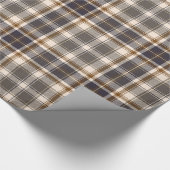 Elegant beige | Bruin | Grey Plaid Checkered Cadeaupapier (Hoek)