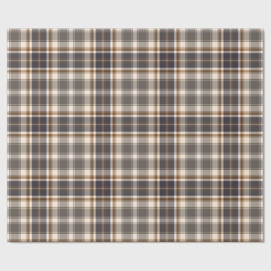 Elegant beige | Bruin | Grey Plaid Checkered Cadeaupapier (Vlak)