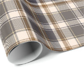 Elegant beige | Bruin | Grey Plaid Checkered Cadeaupapier (Rol Hoek)