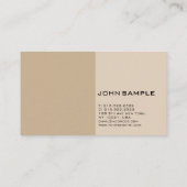Elegant Beige Bruin Modern Professioneel Eenvoudig Visitekaartje (Achterkant)