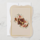 Elegant Beige & Burgundy Floral Wedding Invitation Kaart (Achterkant)