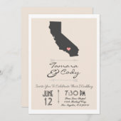 Elegant Beige California Wedding Invitation Kaart (Voorkant / Achterkant)