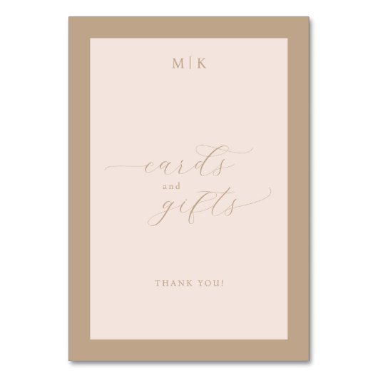 Elegant Beige Calligraphy Thank You Kaart (Voorkant)