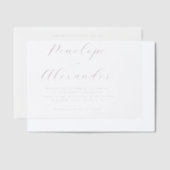 Elegant Beige Calligraphy Vellum Uitnodigingen (Offset)