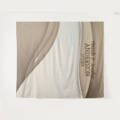 Elegant Beige Champagne Gold Wave Wedding Backdrop Wandkleed (Voorkant (horizontaal))