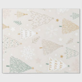 Elegant Beige Christmas Tree Gift Wrap Cadeaupapier (Vlak)