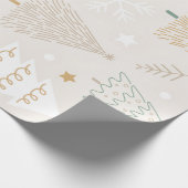 Elegant Beige Christmas Tree Gift Wrap Cadeaupapier (Hoek)