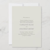 Elegant Beige Classic Minimalist Host Name Wedding Kaart (Voorkant)