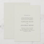 Elegant Beige Classic Minimalist Host Name Wedding Kaart (Voorkant / Achterkant)