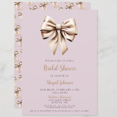 Elegant Beige Coquette Bow Vrijgezellenfeest Kaart