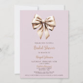 Elegant Beige Coquette Bow Vrijgezellenfeest Kaart (Voorkant)