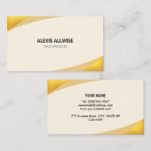 Elegant Beige Cream en Golden Visitekaartje (Voorkant / Achterkant)